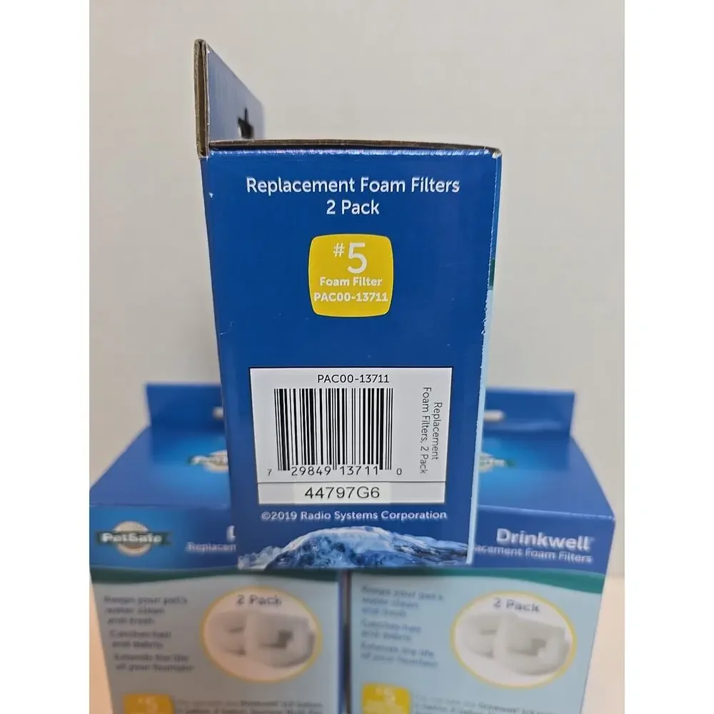 3 Boxes Petsafe Drinkwell Replacement Foam Filters #5 PAC00-13711 (6 Filters)
